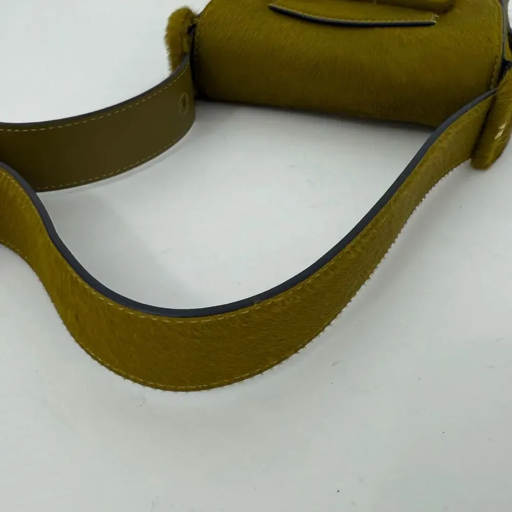 Tory Burch Sawyer Calf Hair Mini Shoulder Bag in Olive Green